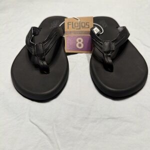 FLOJOS WOMEN'S MEMORY FOAM MARGO FLIP FLOP (BLACK TIE DYE, 8 ) NWT